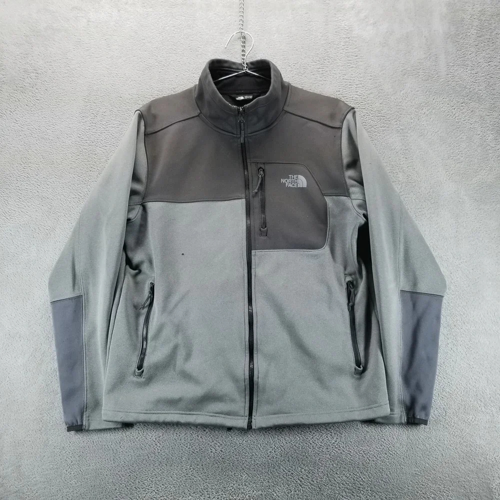 The North Face Jacket Mens L Gray Apex Risor Softshell Windwall Full Zip Pockets